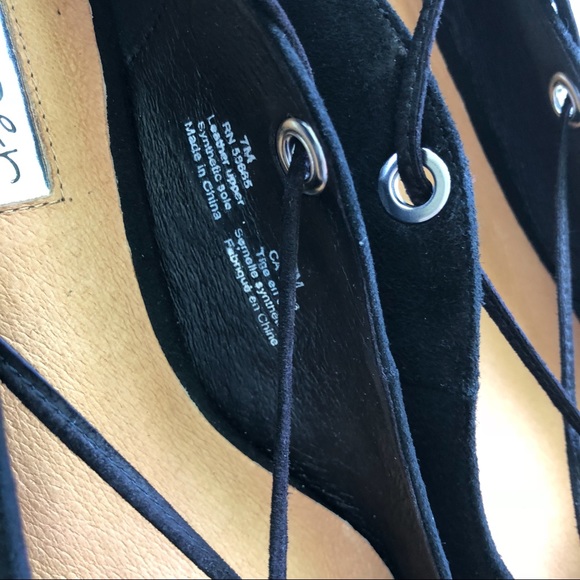 Halogen Nella Ghillie Flats in Black KidSuede - Picture 5 of 7